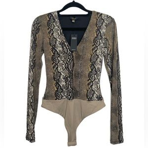 AFRM Snakeskin Bodysuit NWT XS